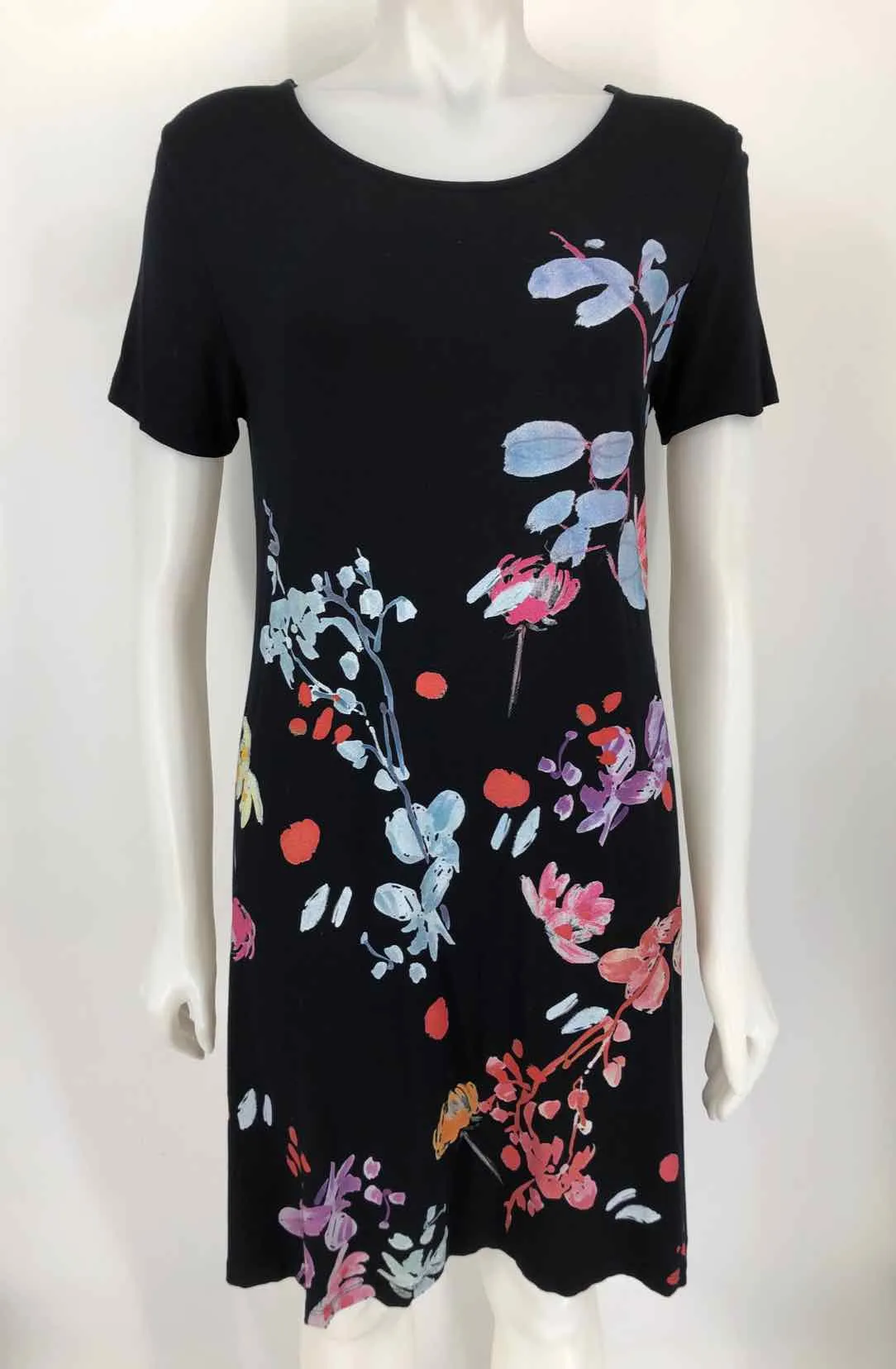 DESIGUAL Black Blue Multi Floral Size LARGE  (L) Dress