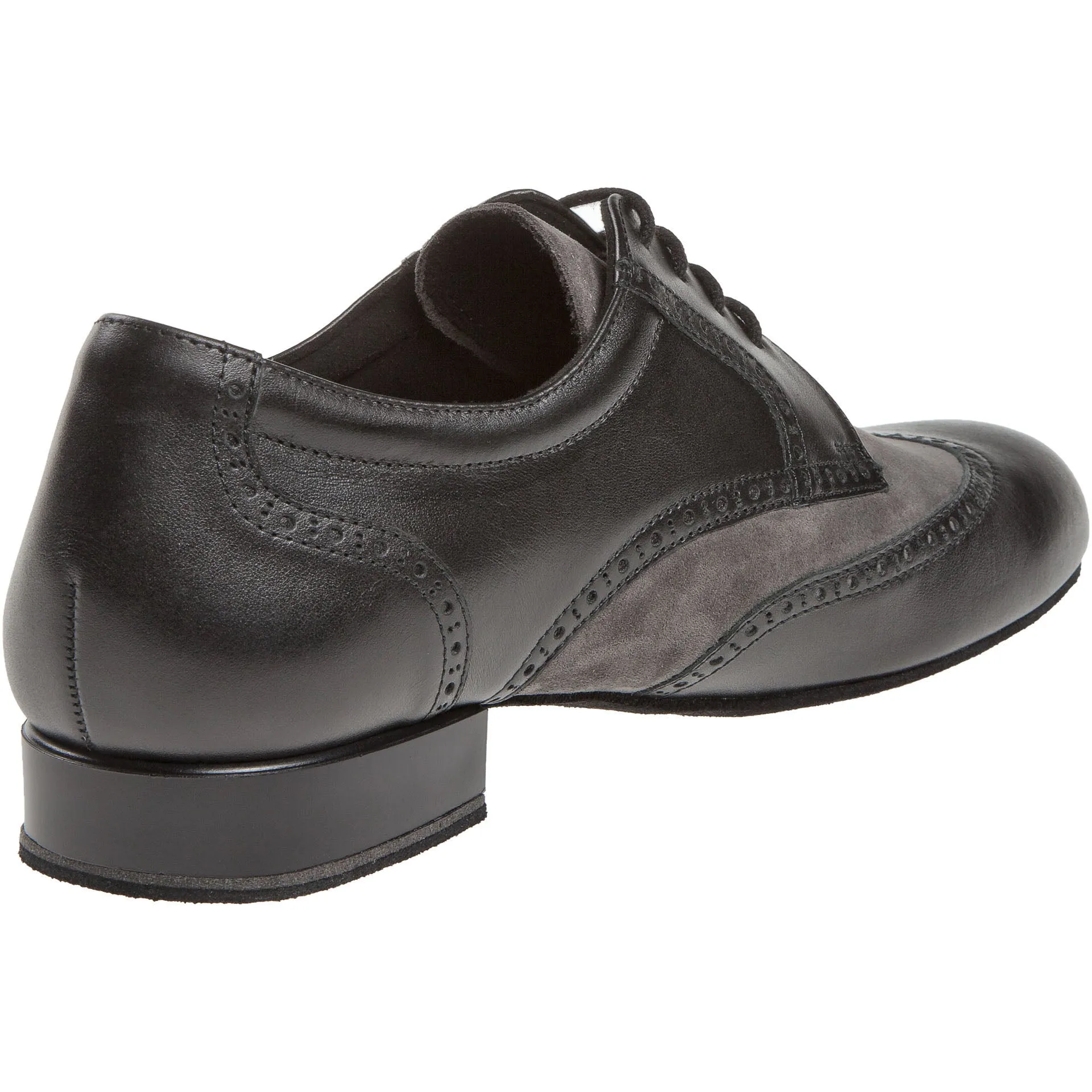 Diamant Black Leather Grey Suede Shoes