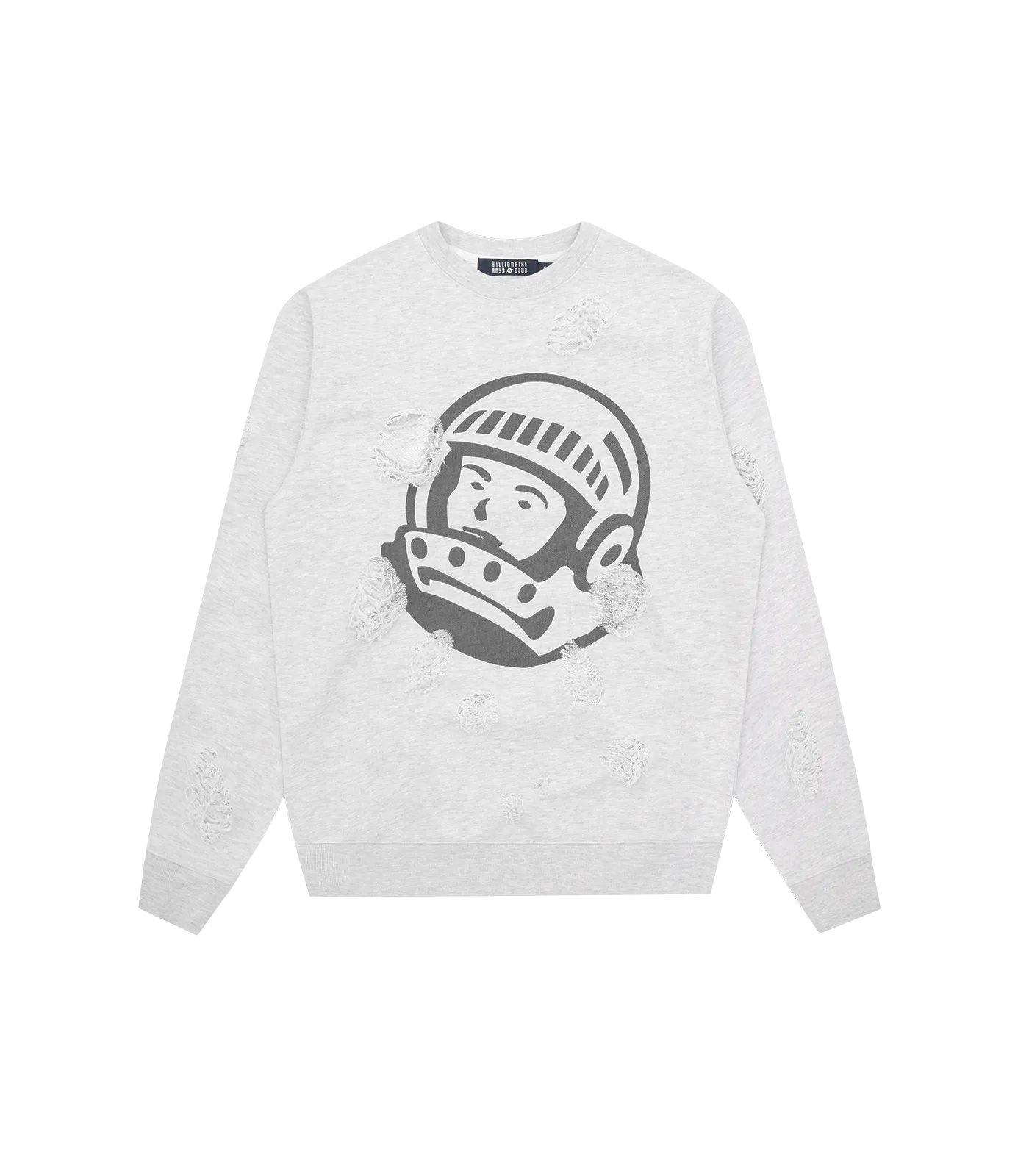 Distressed Astro Logo Crewneck in Heather Grey