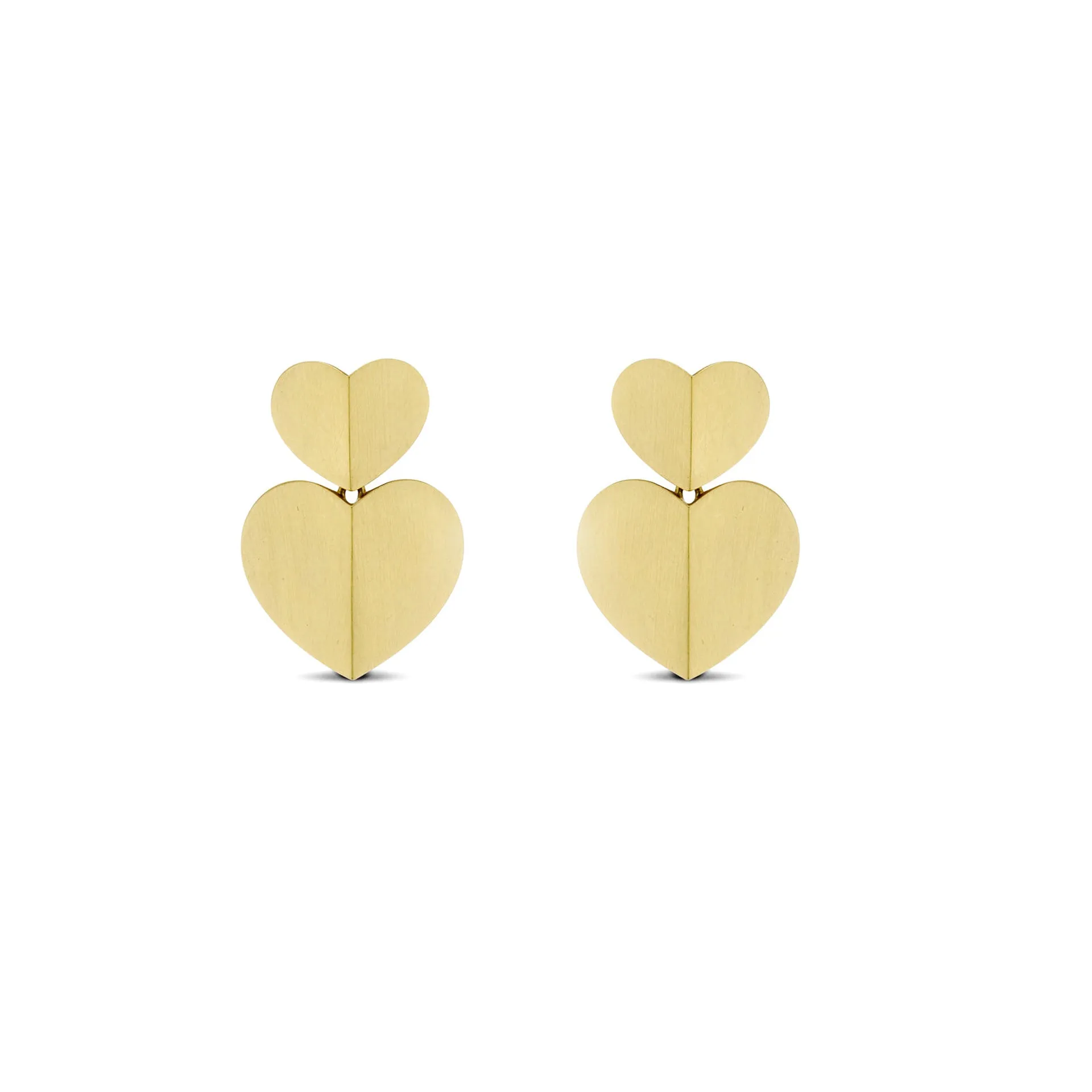 Double Heart Drop Earrings