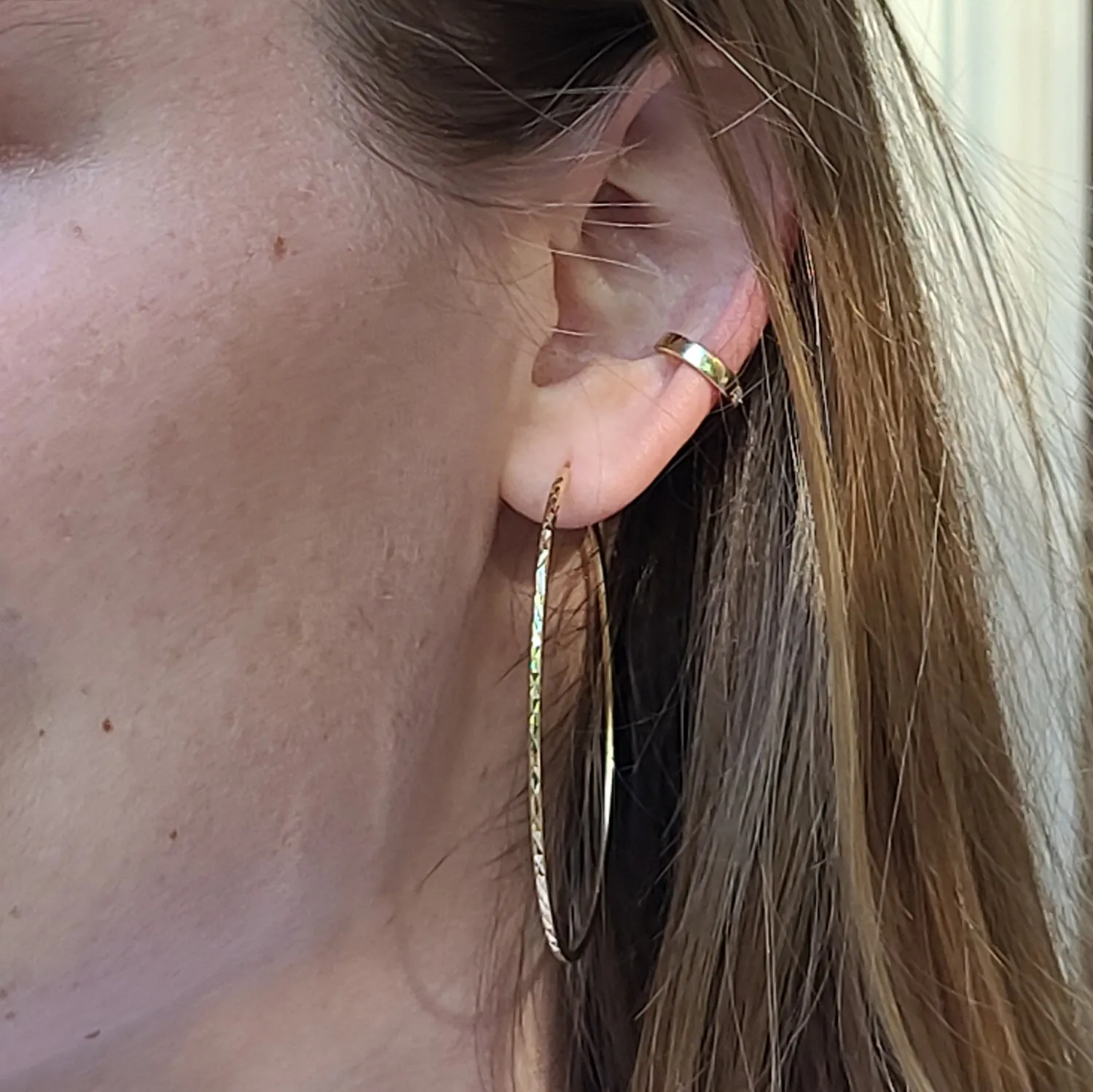 Double Row Diamond Ear Cuff in 14k Gold