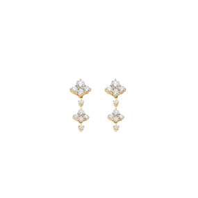 Dujour Gold and Diamond Full Two Diamond Dangle Earrings