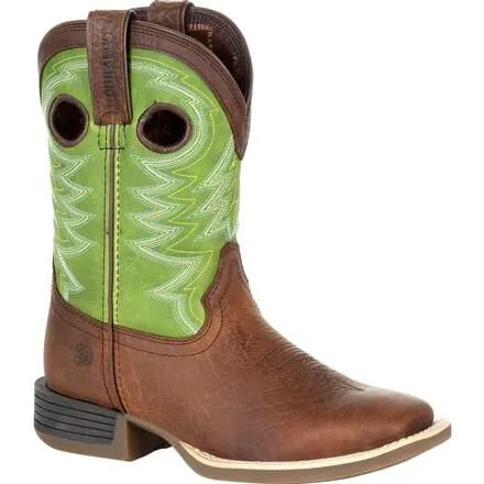 Durango® Lil' Rebel Pro™ Big Kid's Lime Western Boot