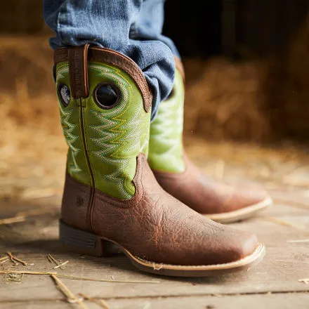 Durango® Lil' Rebel Pro™ Big Kid's Lime Western Boot