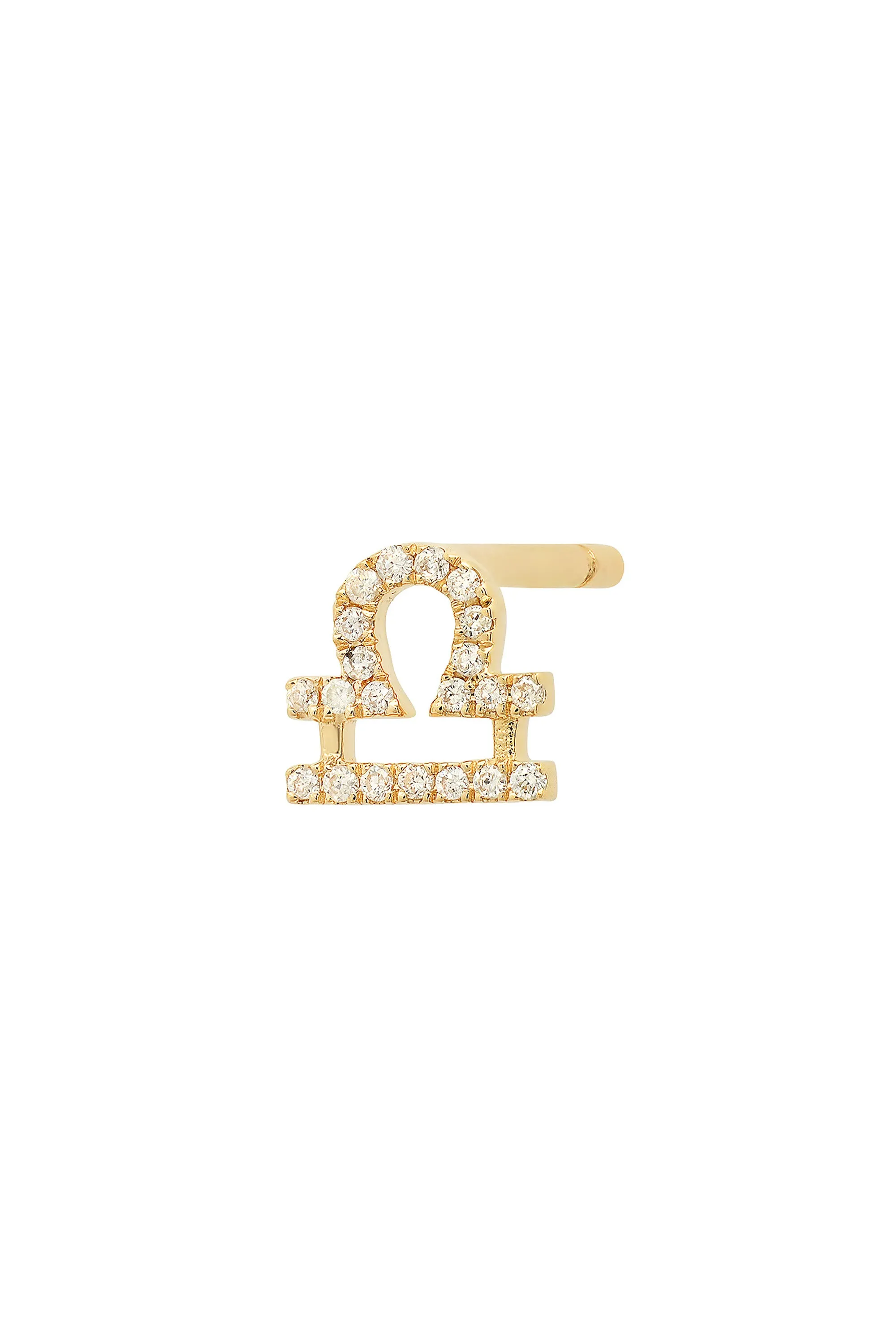 Elegant Diamond Libra Stud Earring