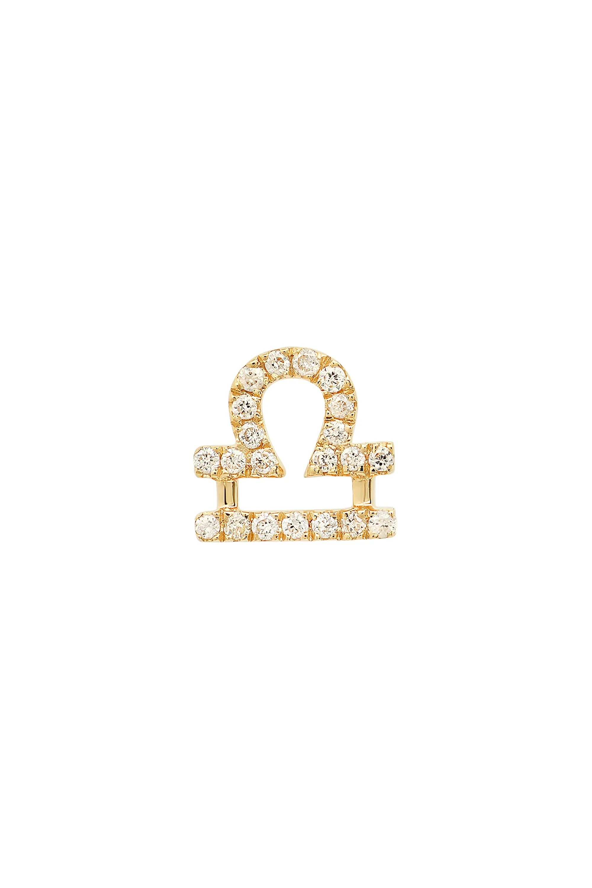 Elegant Diamond Libra Stud Earring