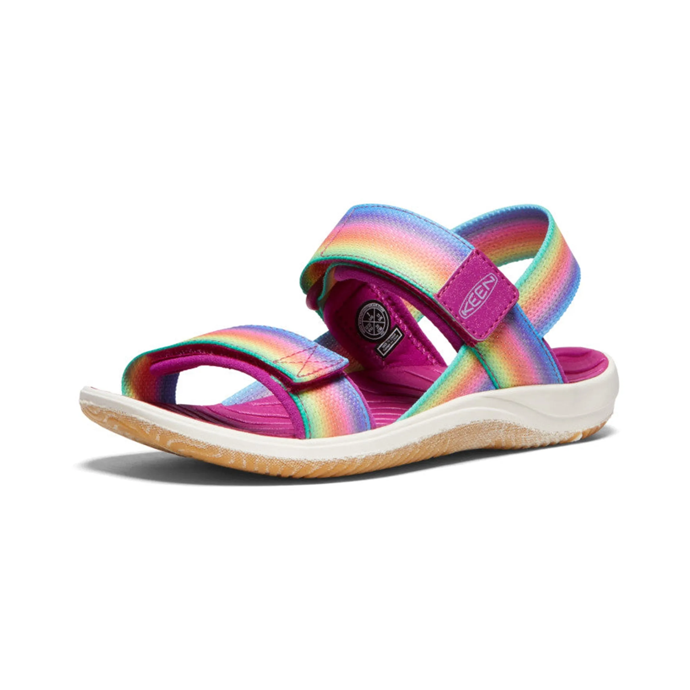 Elle Backstrap Kids' Sandal - Rainbow Fuchsia