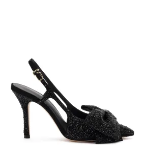 Elle Crystal Pump In Black Suede