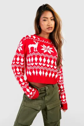 Fairisle Crop Christmas Sweater