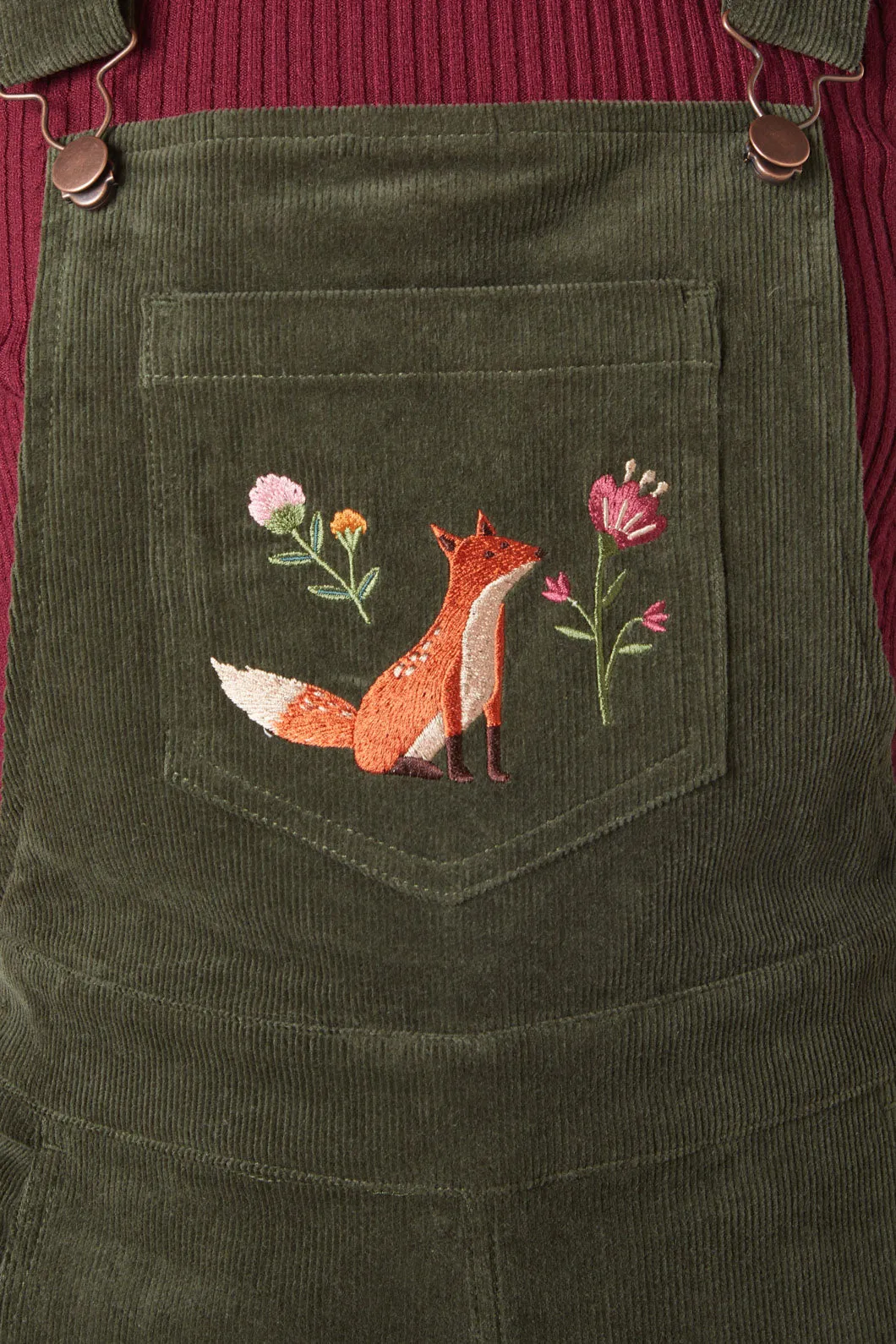 Fox Embroidered Overall