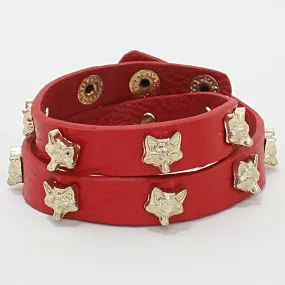 Fox Face Leather Wrap Bracelet - iLLASPARKZ