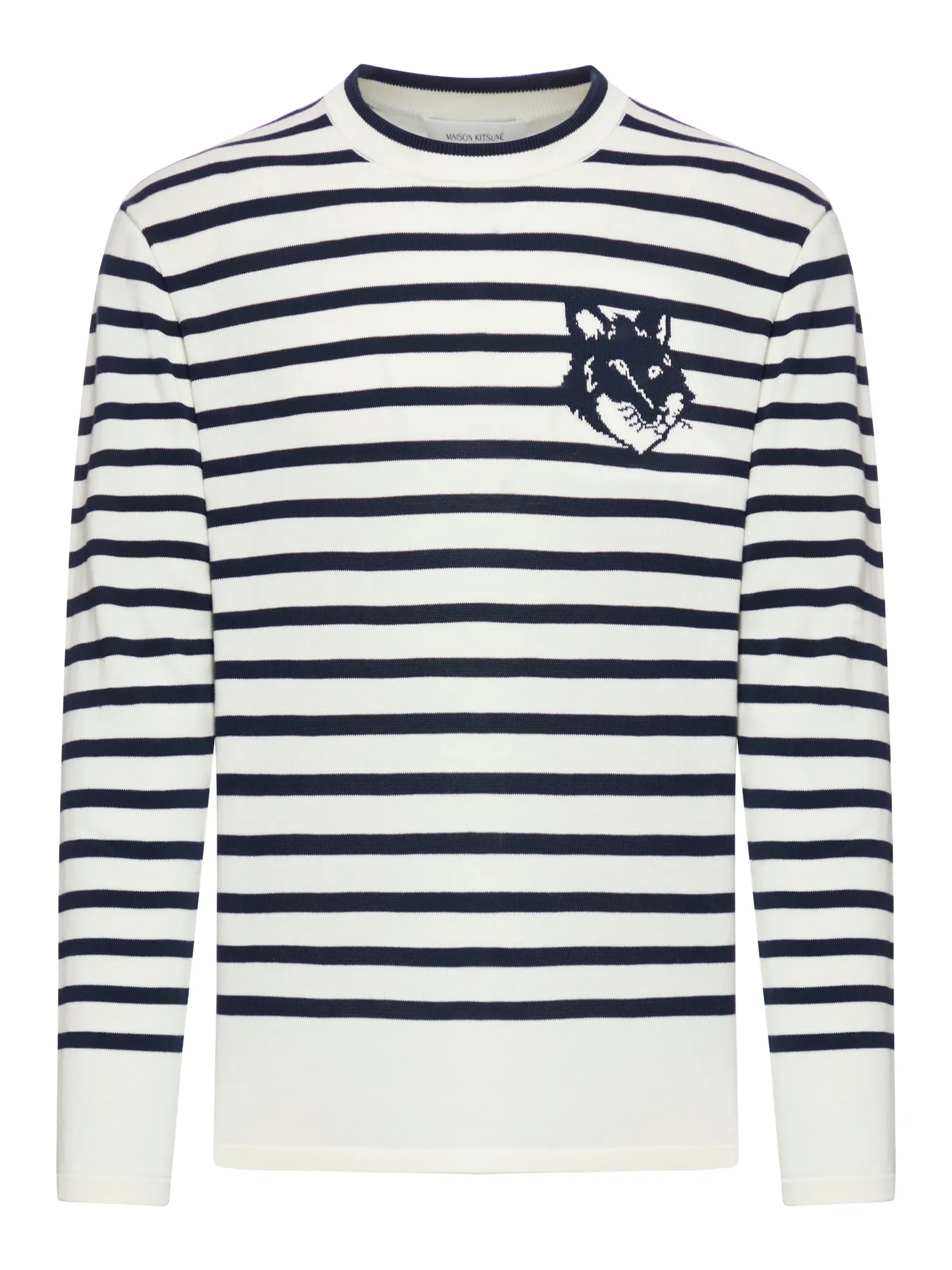 Fox Head Intarsia Striped Jumper