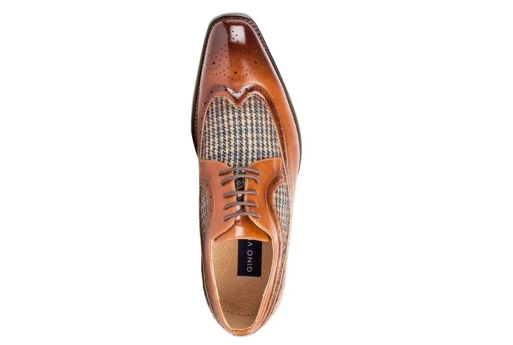 Gino Vitale Men's Wingtip Brogue Shoes in Two Tone