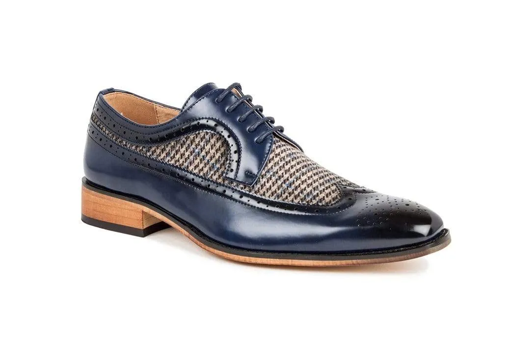 Gino Vitale Men's Wingtip Brogue Shoes in Two Tone