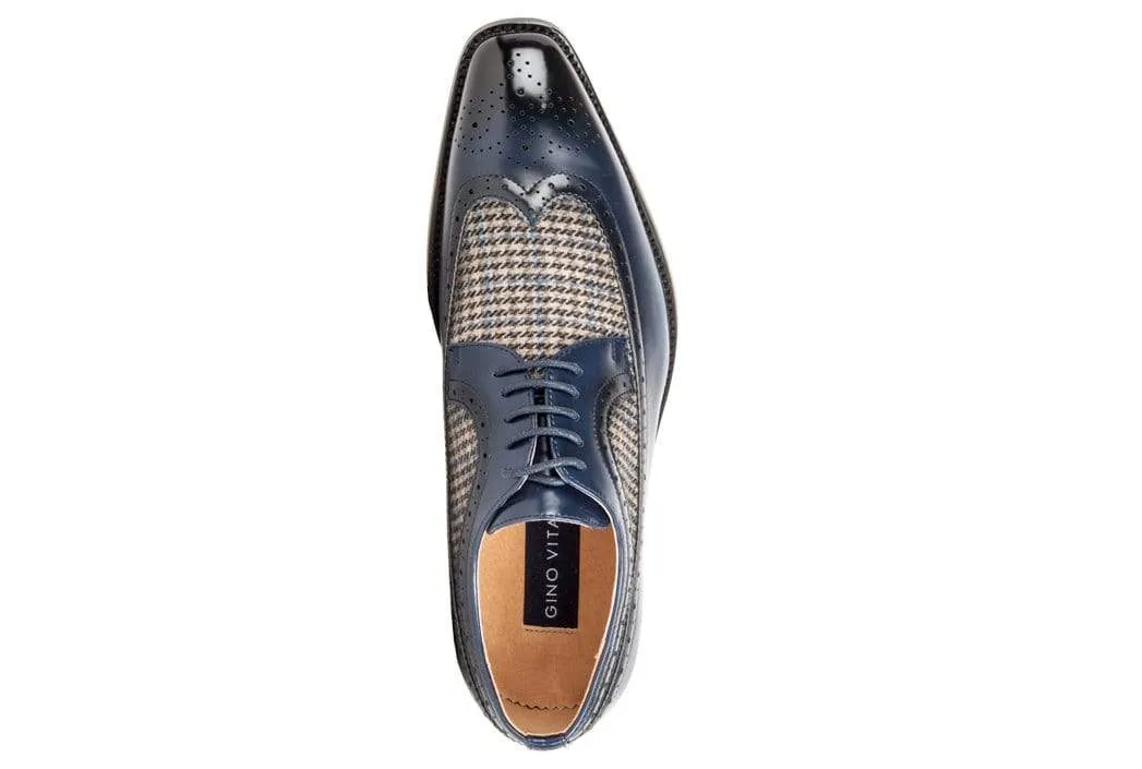 Gino Vitale Men's Wingtip Brogue Shoes in Two Tone