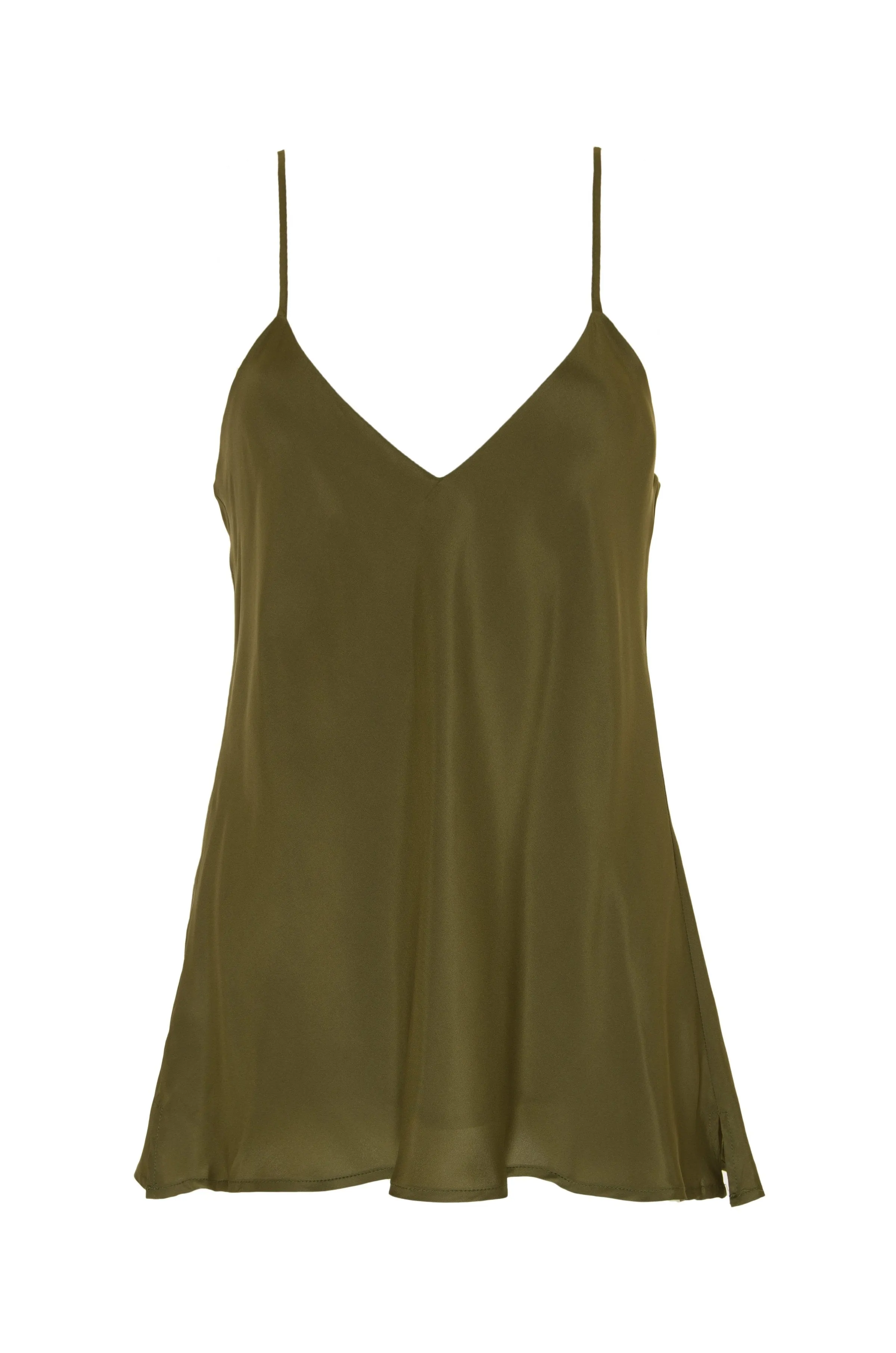 Gold Hawk - Double Silk Solid Cami - Olive Green *FINAL SALE