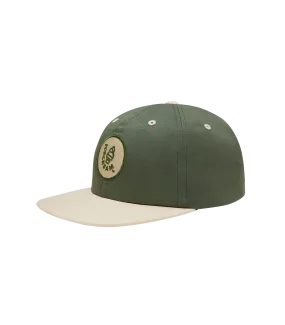 Green and Ivory Embroidered Logo Cap