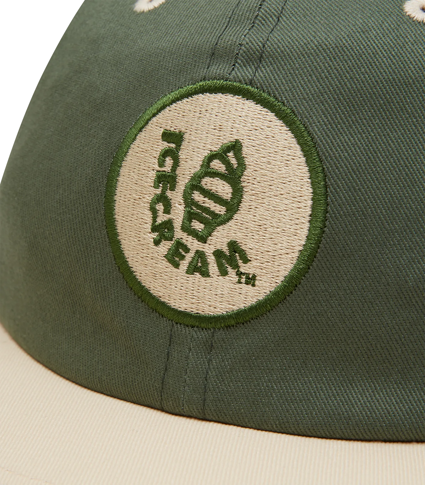 Green and Ivory Embroidered Logo Cap