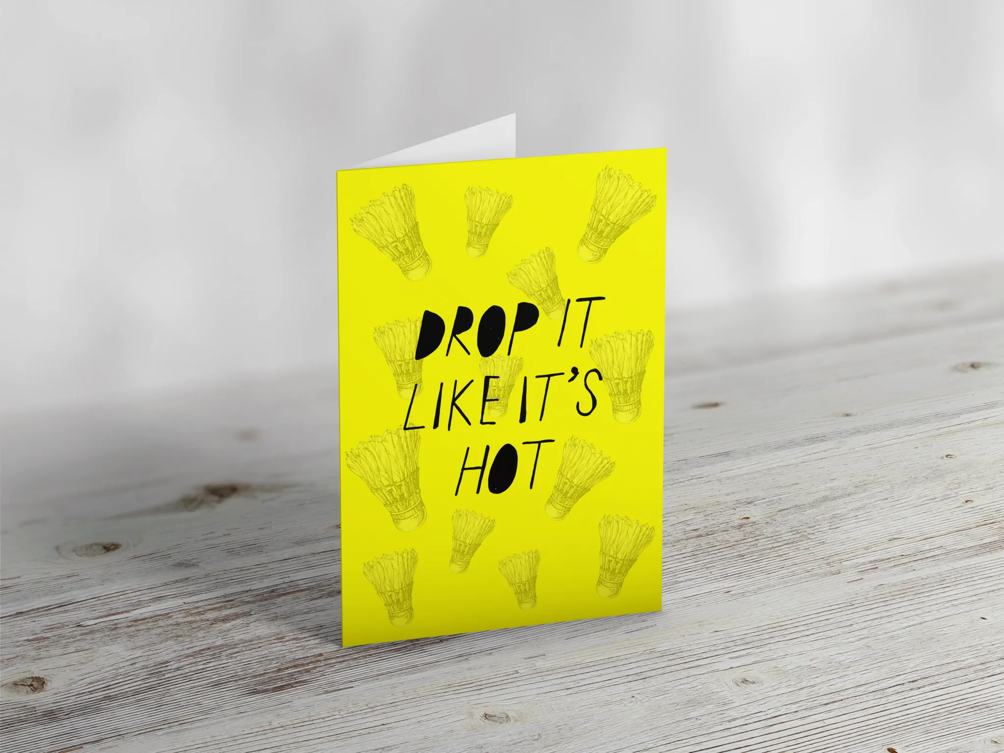 Hot Badminton Greeting Card – Drop it with Style