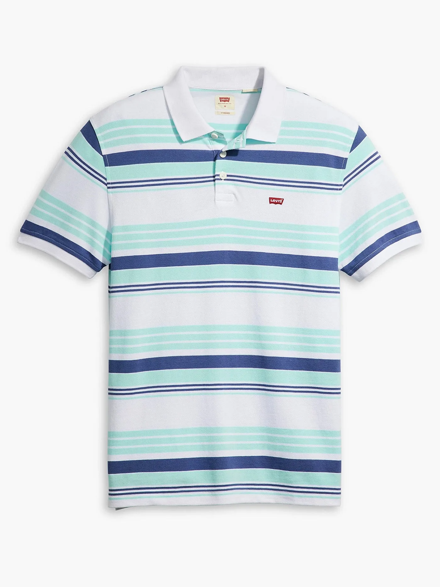 Housemark Salt Water Stripe Polo - Bright White