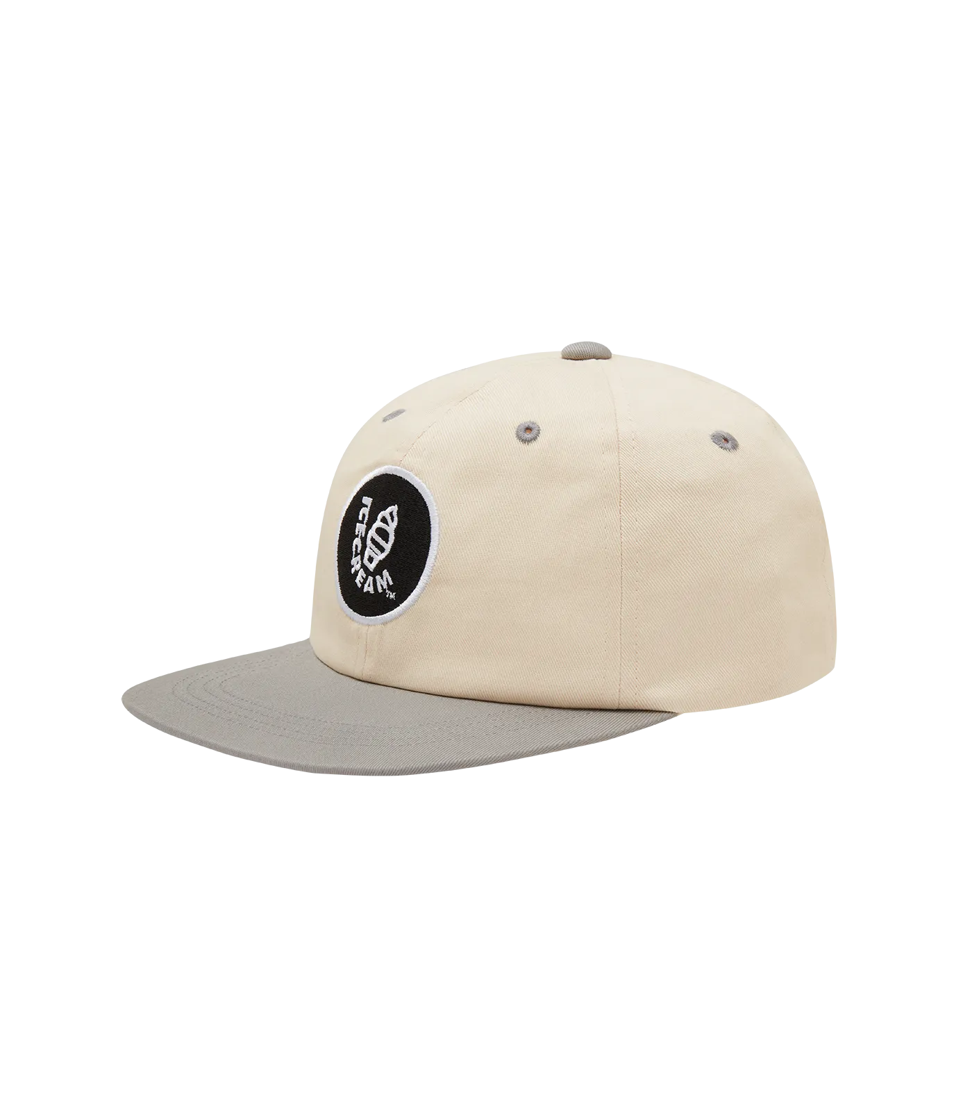 Ivory/Grey Embroidered Logo Cap