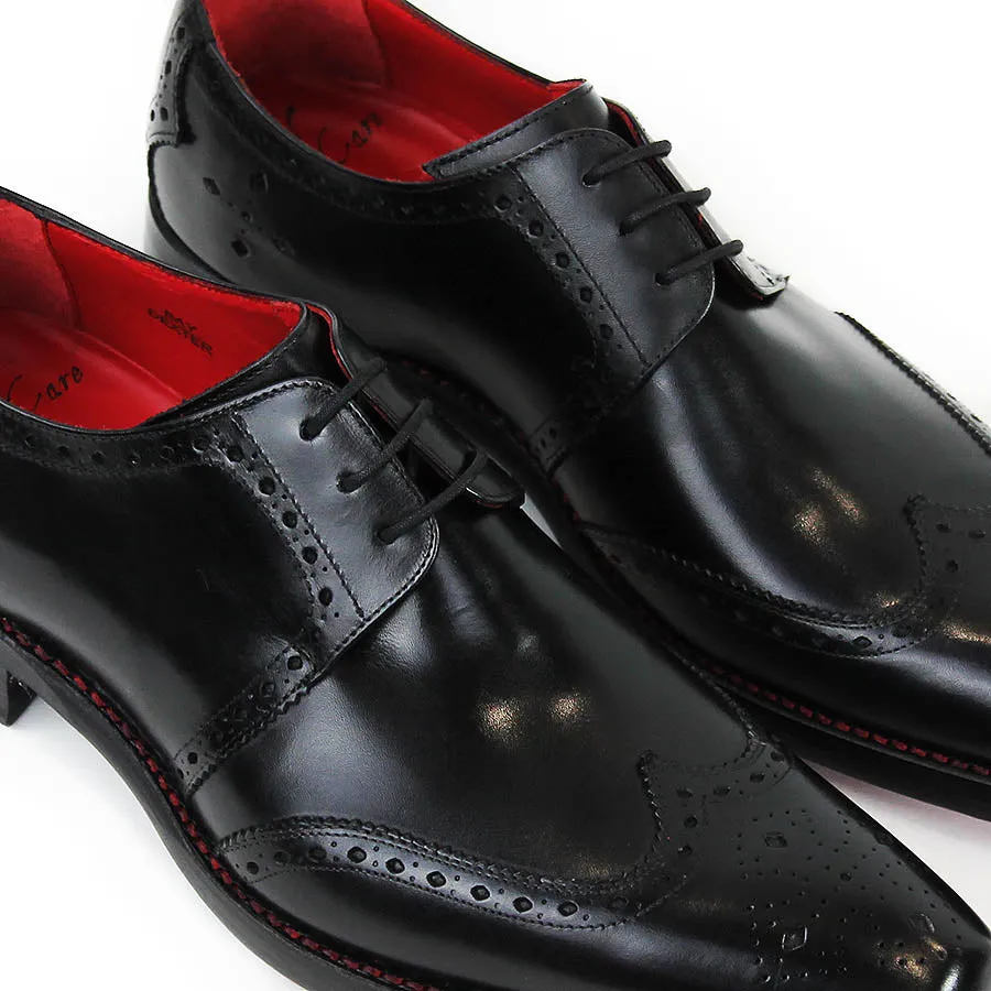 Jeffery West Black Bay Dexter Semi Brogue Derby Shoes