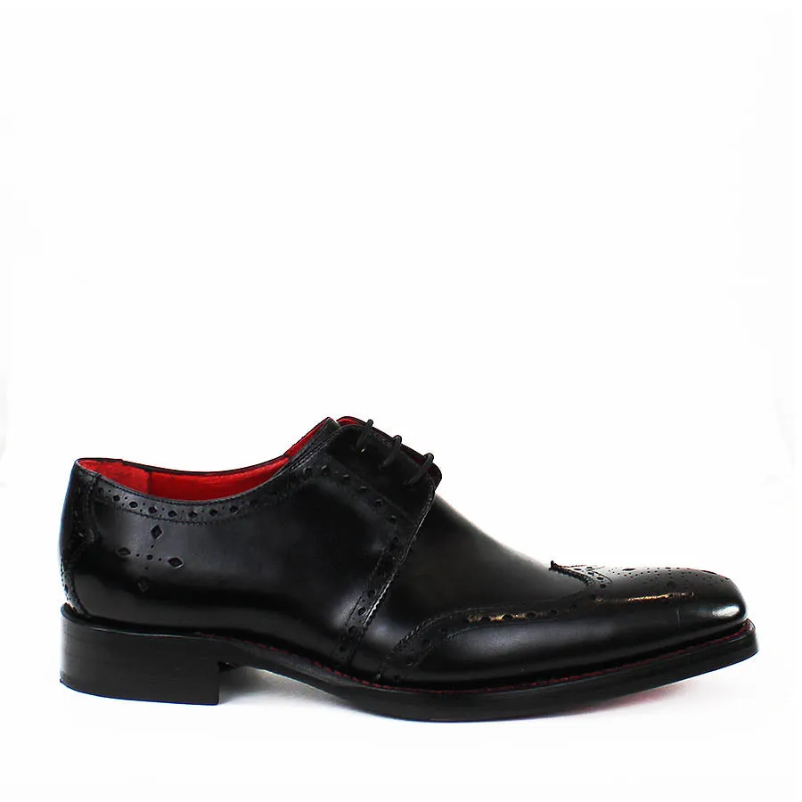 Jeffery West Black Bay Dexter Semi Brogue Derby Shoes