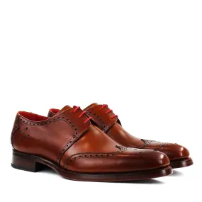 Jeffery West Caramel Bay Dexter Semi Brogue Derby Shoes.