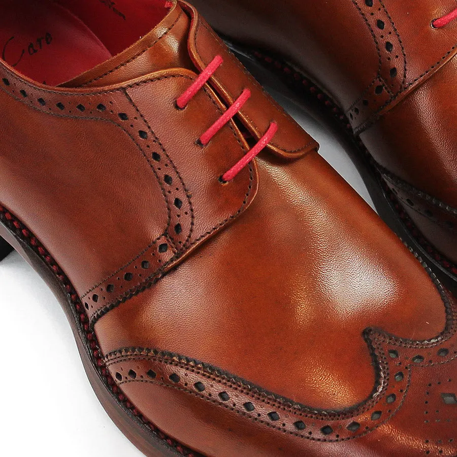 Jeffery West Caramel Bay Dexter Semi Brogue Derby Shoes.