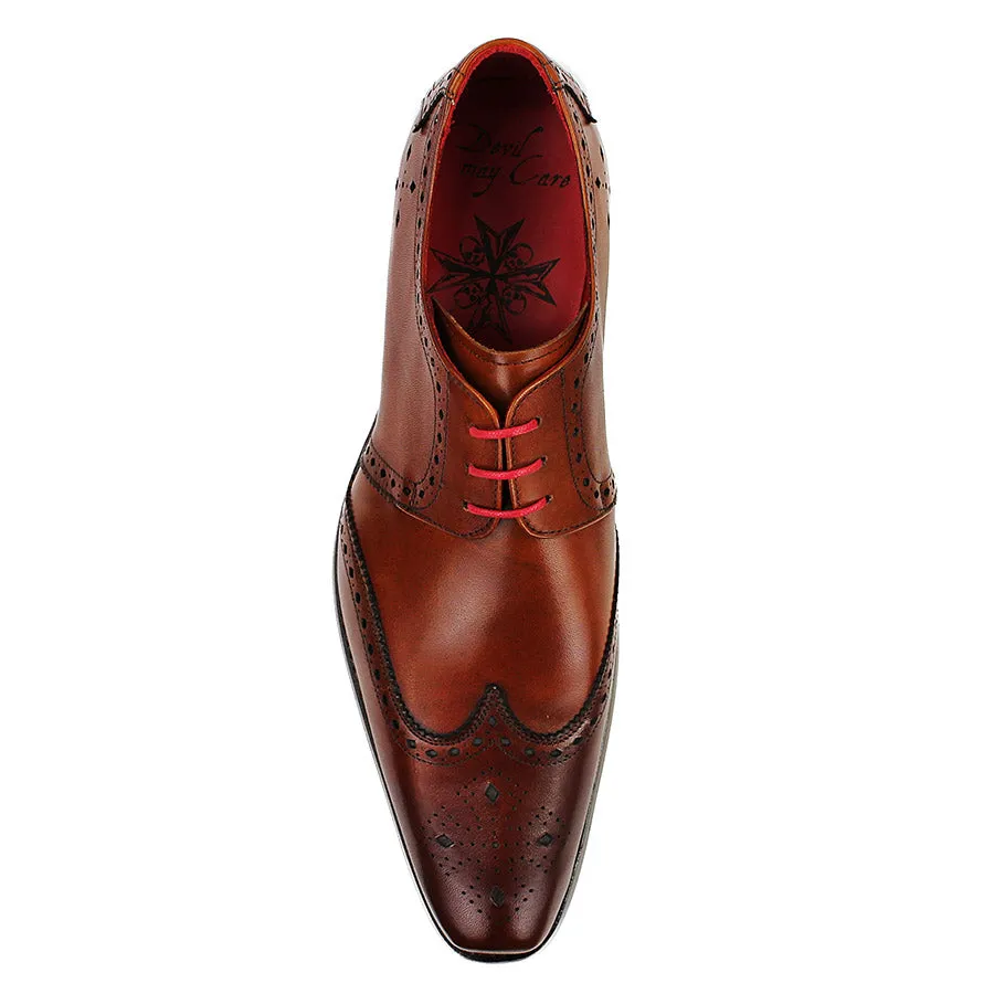 Jeffery West Caramel Bay Dexter Semi Brogue Derby Shoes.