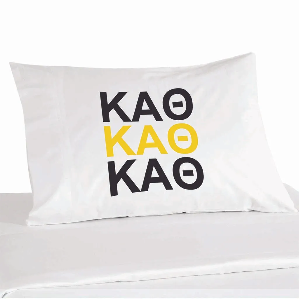 Kappa Alpha Theta Sorority Pillowcase in Matching Colors