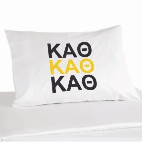 Kappa Alpha Theta Sorority Pillowcase in Matching Colors