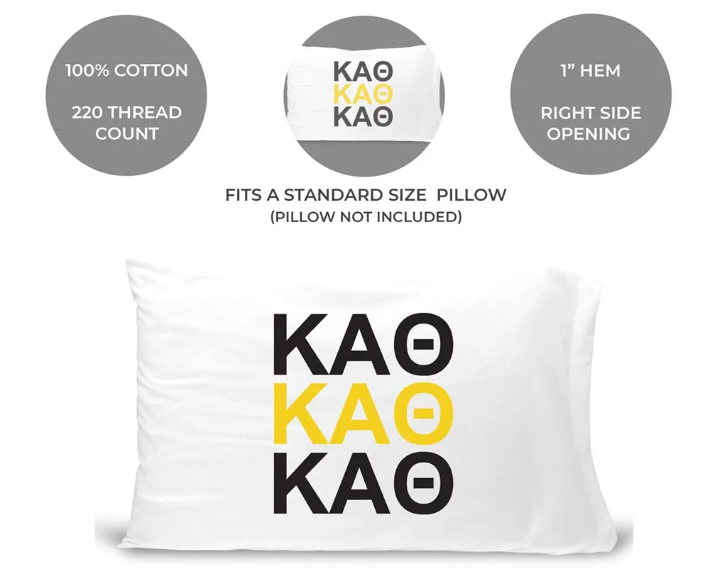 Kappa Alpha Theta Sorority Pillowcase in Matching Colors