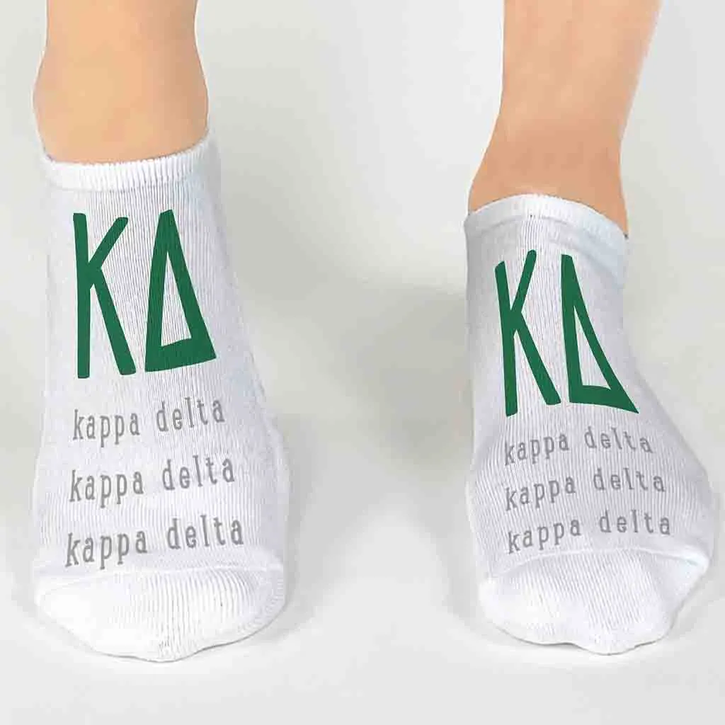 Kappa Delta Greek Letter No Show Socks