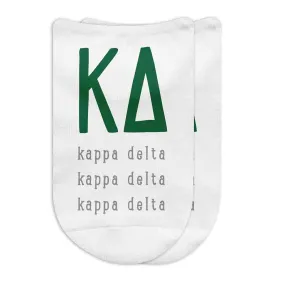 Kappa Delta Greek Letter No Show Socks