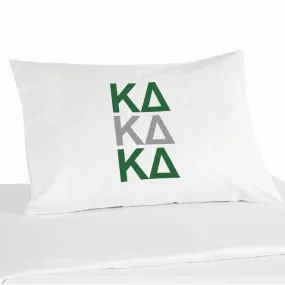 Kappa Delta Sorority Pillowcase - Letters in Sorority Colors