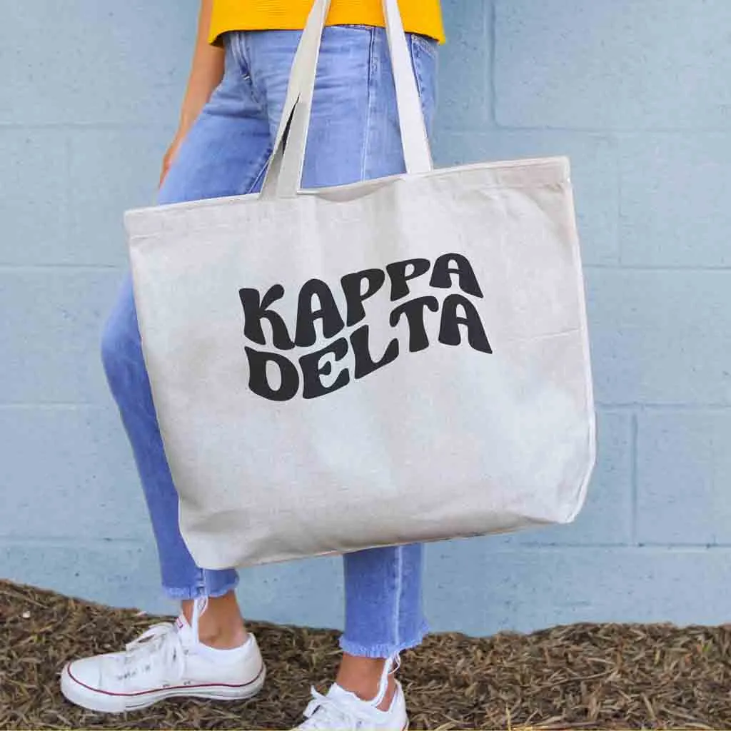 Kappa Delta Sorority Tote Bag - Large Canvas with Contemporary Design