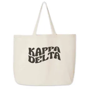 Kappa Delta Sorority Tote Bag - Large Canvas with Contemporary Design