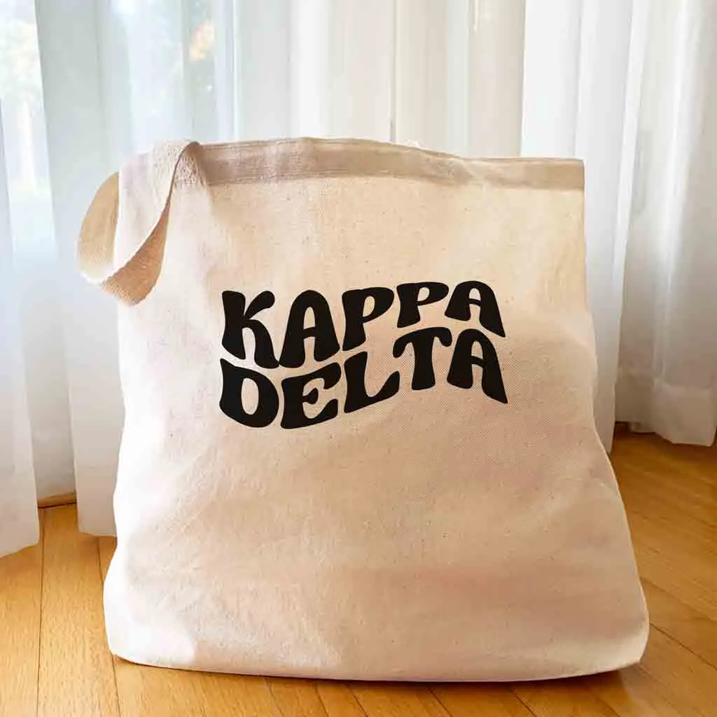 Kappa Delta Sorority Tote Bag - Large Canvas with Contemporary Design