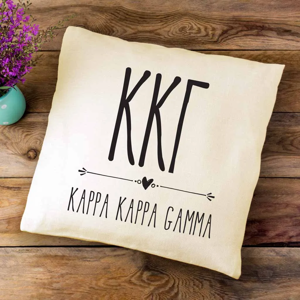 Kappa Greek Boho Sorority Cushion Cover - Dorm Apartment Décor Pillow