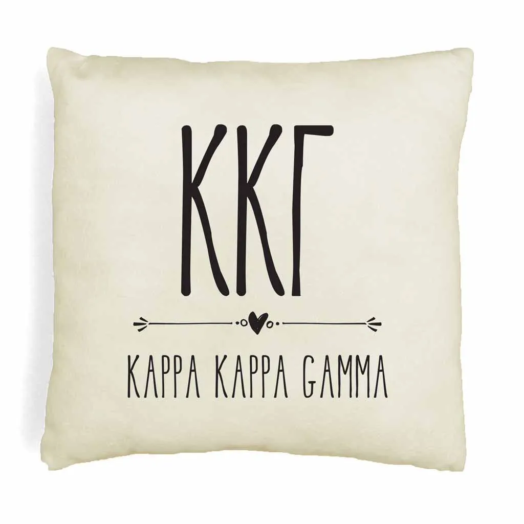 Kappa Greek Boho Sorority Cushion Cover - Dorm Apartment Décor Pillow