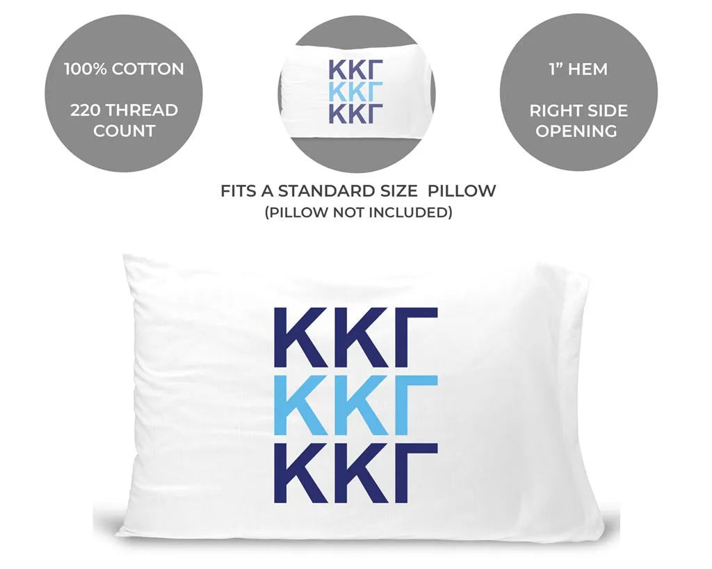 Kappa Kappa Gamma Pillowcase in Sorority Colors