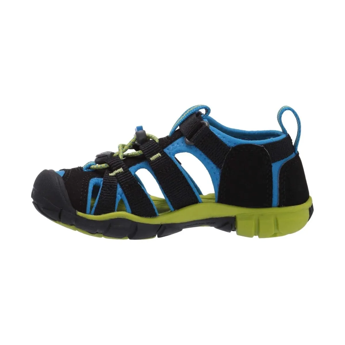 Keen Boys Seacamp Black Blue Lime sizes 1-7