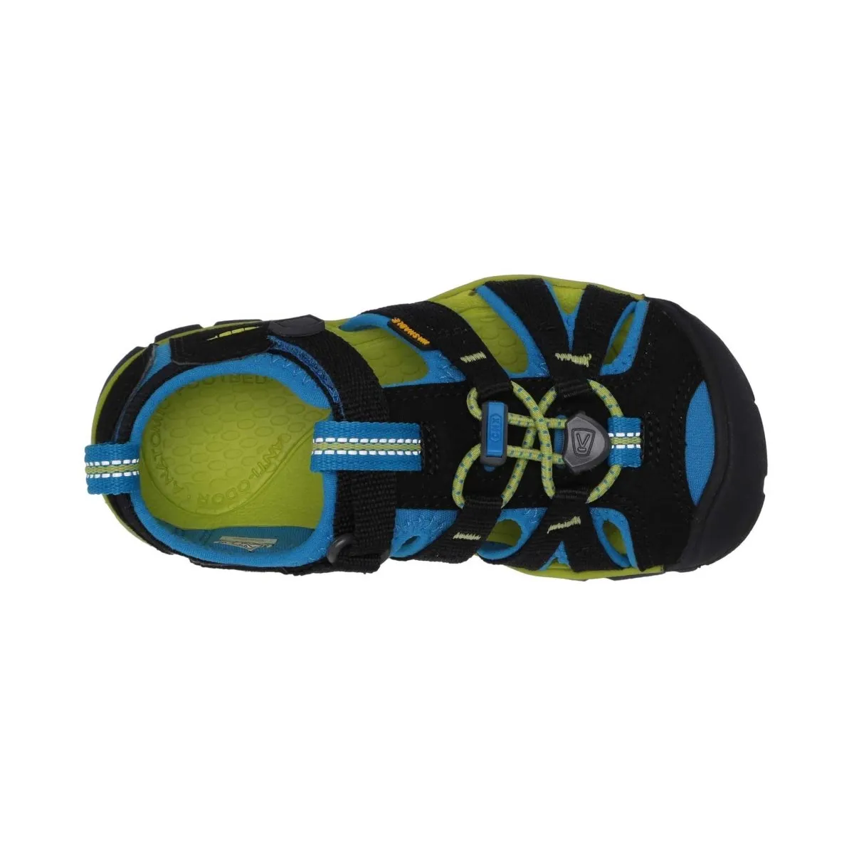 Keen Boys Seacamp Black Blue Lime sizes 1-7