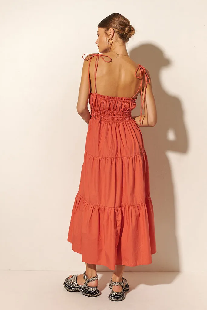 Kivari Casini Midi Dress Coral Sale