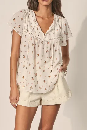 Kivari Daria Short Sleeve Blouse Ditsy Floral Final Sale