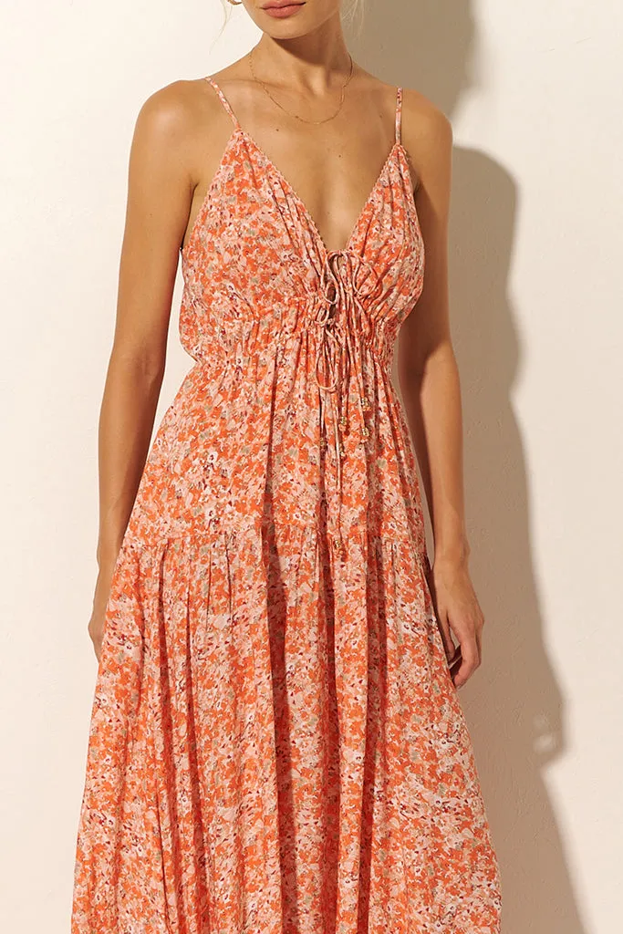 Kivari - Ines Strappy Maxi Dress - Orange Multi - FINAL SALE.