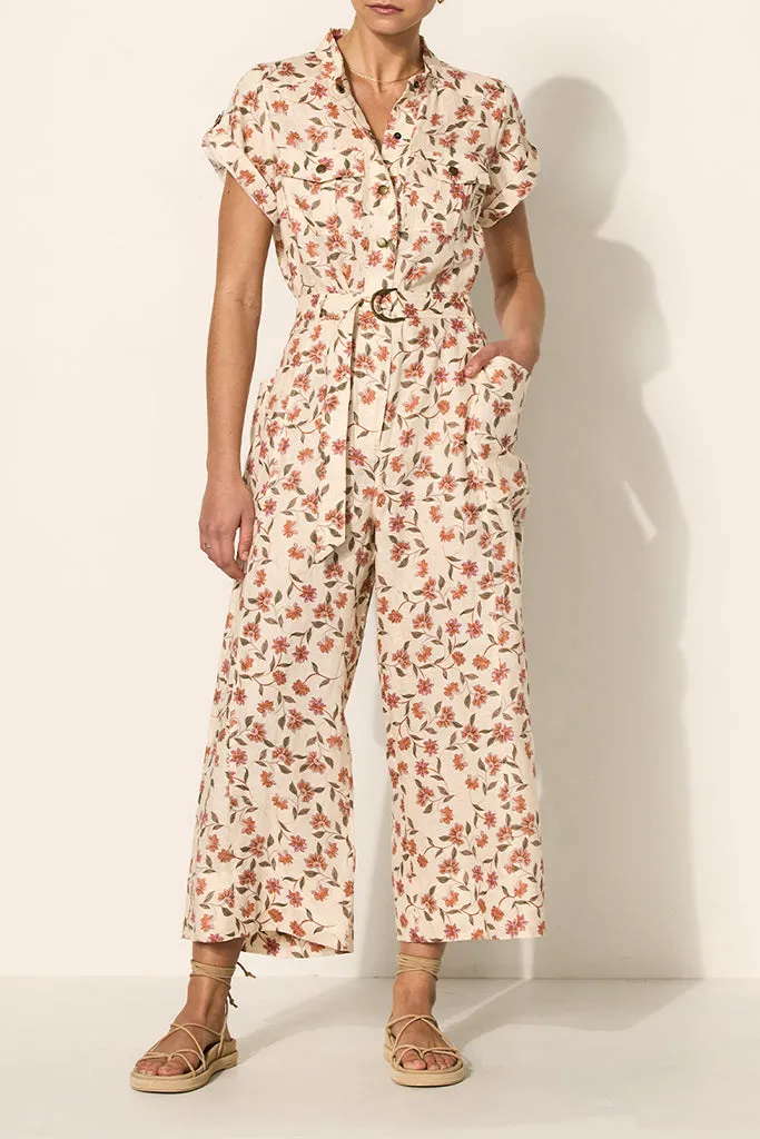 Kivari Marguerite Jumpsuit - Tangerine Ivory - Final Sale