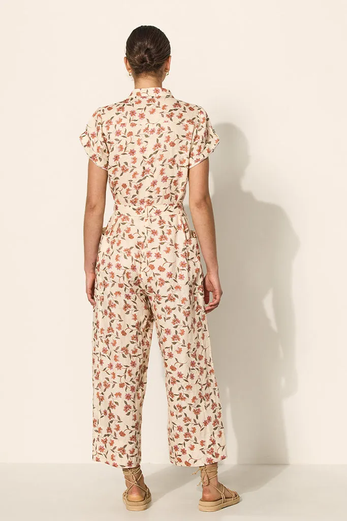 Kivari Marguerite Jumpsuit - Tangerine Ivory - Final Sale