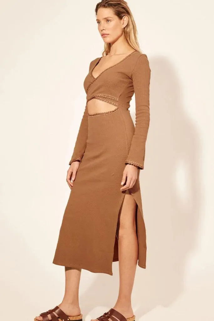 Kivari - Marta Wrap Midi Dress - Mocha *Clearance